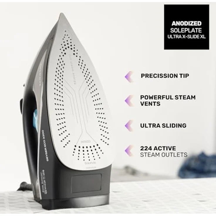 Taurus Geyser Eco 3200, Dampfbügeleisen mit 3200 W, Ultra X-Slide Sohle, 220 g/min Dampfstoß, Schnellaufheizung, Antikalk, Tropfstopp, Selbstreinigung, ECO-Funktion – Bild 4
