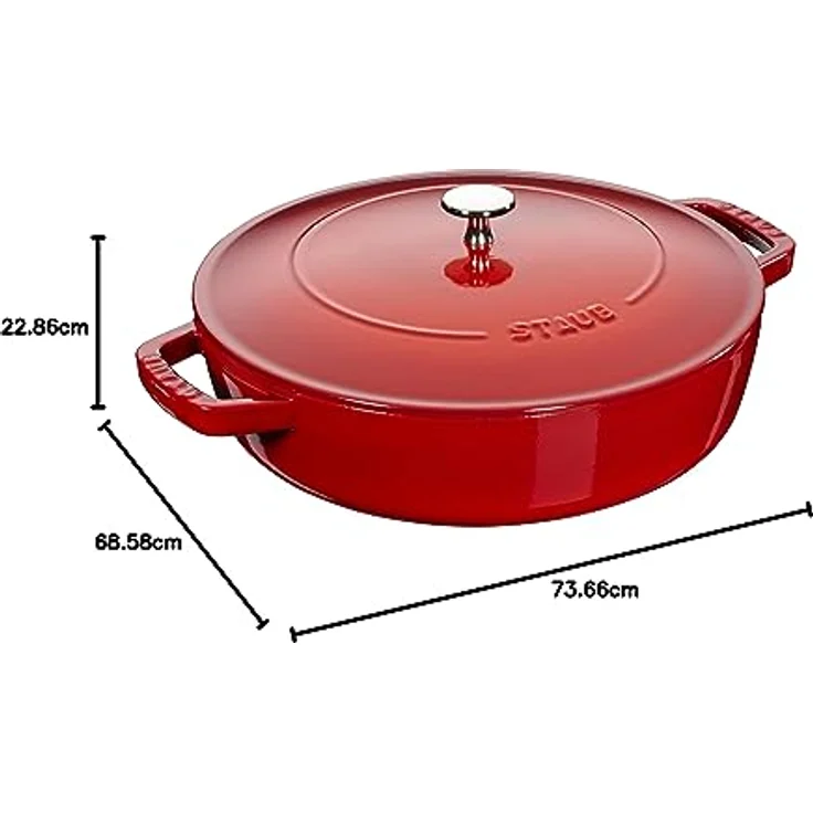 Staub Bräter mit Chistera, Induktionsgeeignet, Gusseisen, Kirschrot, 24 cm, 1 Einheiten – Bild 6