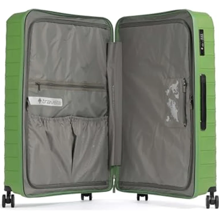 Travelite Mooby 4 Rollen Trolley L 77 cm, grün, mit Dehnfalte aus 100% Polypropylen – Bild 3