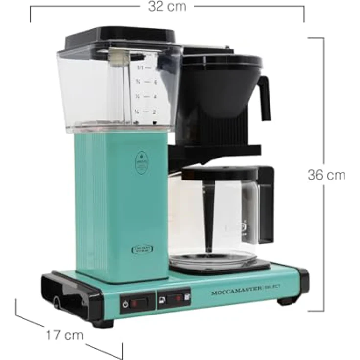 Moccamaster Filter Kaffeemaschine KBG Select, 1.25 Liter, 1520 W, Turquoise – Bild 2
