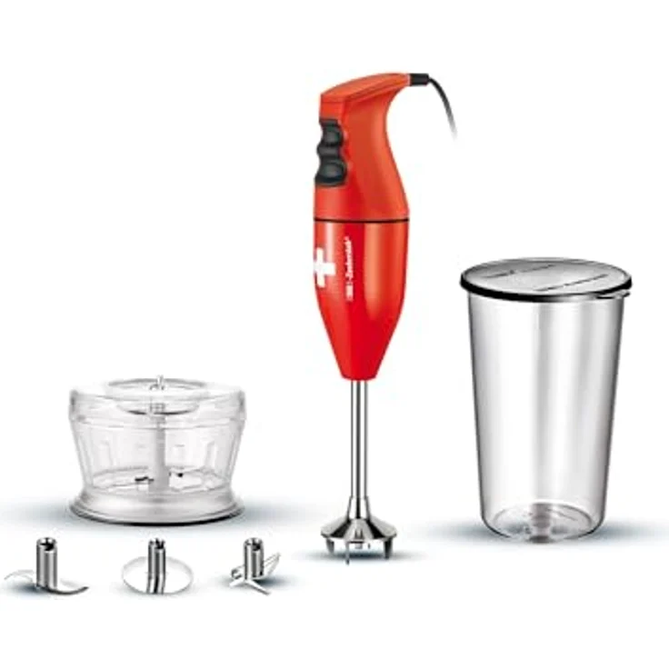 ESGE-Zauberstab E 120 Select, Stabmixer Bundle in Rot mit 120 W, 2 Tempo-Stufen und verschiedenen Aufsätzen – Bild 1