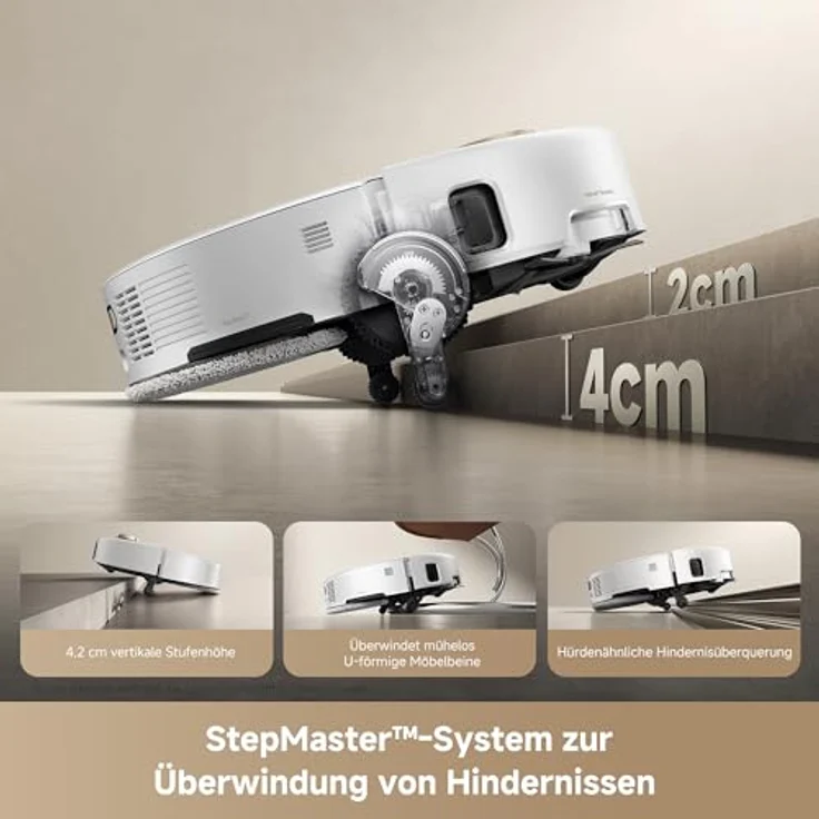 Mova V50 Ultra Complete-Saug- und Wischroboter mit Auto-Entleerung, 24.000 Pa Saugkraft, Warmwasser-Wischen, FlexiRise-Navigation - Blau – Bild 5