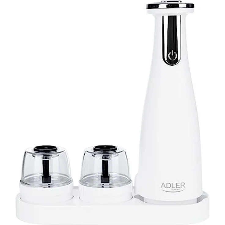 Adler Europe Elektrische Salz Und Pfeffermühle Set - Salz Und Pfeffermühle Elektrisch - Pfeffermühle Elektrisch Weiße - Salzmühle Elektrisch mit Keramikkern USB und LED – Bild 2