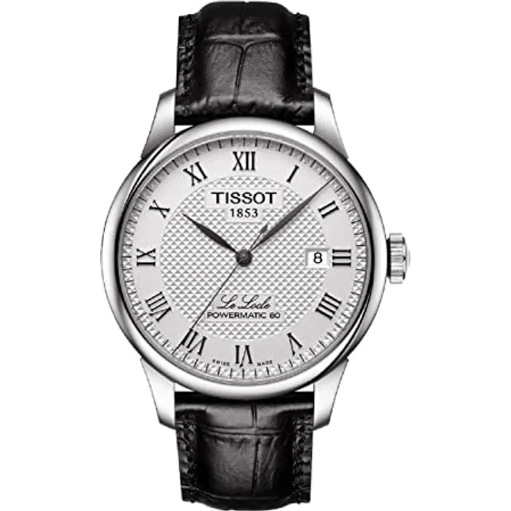 Tissot Le Locle Powermatic 80 T006.407.16.033.00, Luxusuhr mit automatischem Uhrwerk, Edelstahlgehäuse, braunes Lederarmband