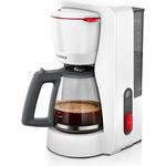 Bosch Filterkaffeemaschine MyMoment TKA3M131,1200 W, Glaskanne 1,25 l, für 10-15 Tassen, 60min Warmhaltefunktion, Aroma intense, Entkalkungsprogramm, Weiß matt