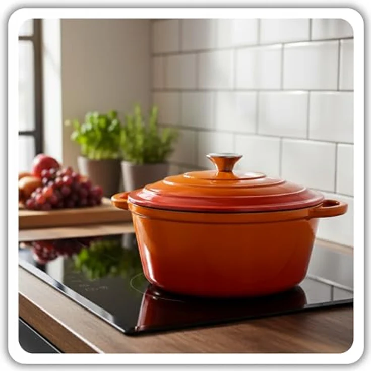 Torvon Bräter Gusseisen-Topf emailliert, 22 cm, orange – Bild 6