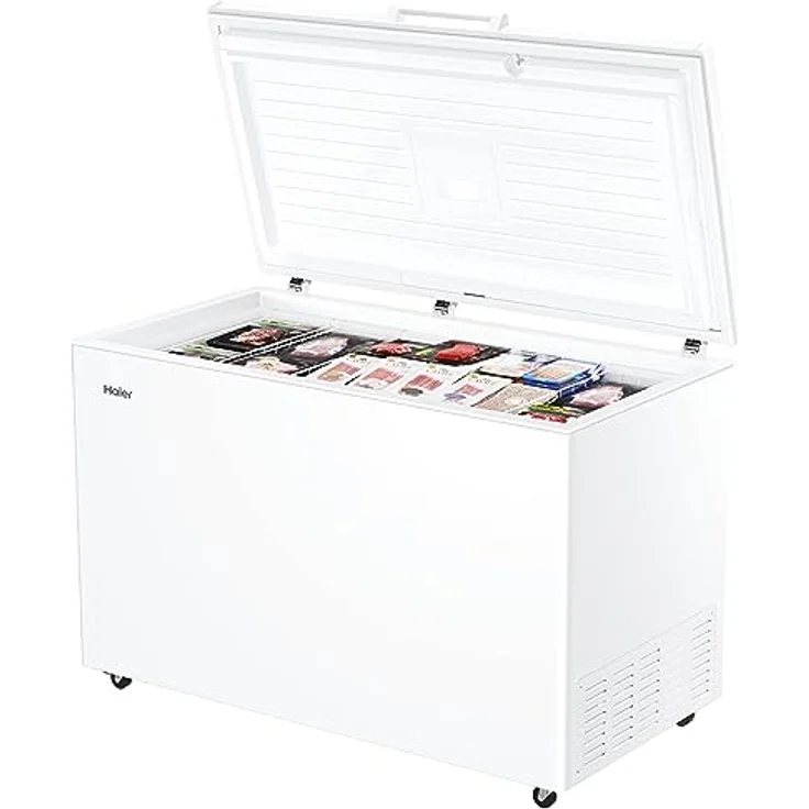 Haier HCE420E Gefriertruhe, 418 Liter, Low Frost, Elektronische Temperatursteuerung, LED-Innenbeleuchtung, Weiß – Bild 4