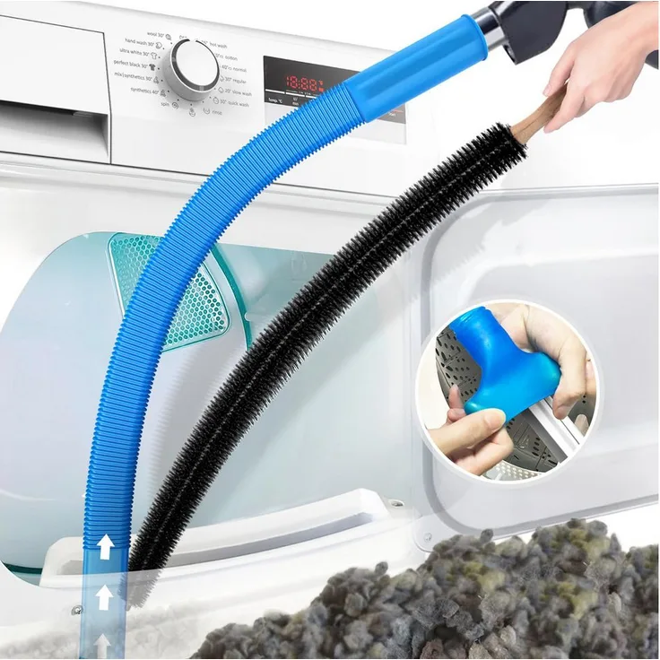 FOUORTUNATE-BEE Staubsaugerrohr Trockner Entlüftungsreiniger Set 2-teilig, Universeller Adapter mit Fusselbürste & flexiblem Schlauchaufsatz