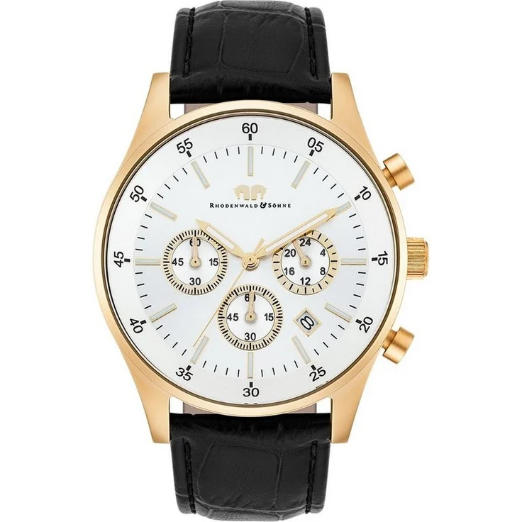 Rhodenwald & Söhne Chronograph Goodwill schwarz, aus Edelstahl, Quarzwerk, Herren – Bild 1