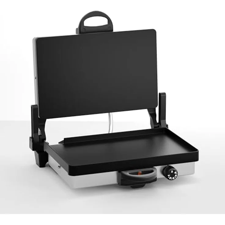 Kochmaster Chromax Kontaktgrill, 2300 W, Edelstahl, Sandwichmaker & Lahmacun Zubereiter mit Antihaftbeschichtung – Bild 2