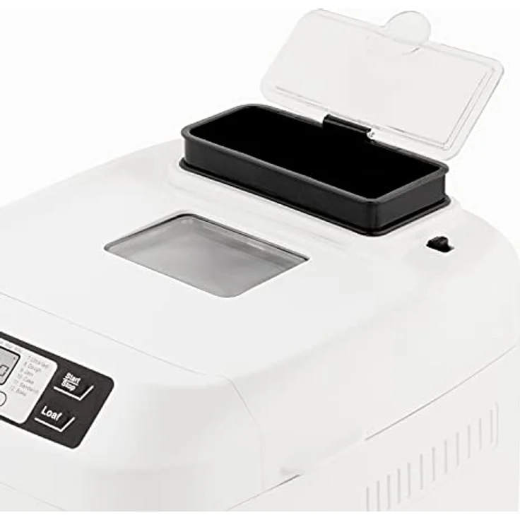 H.Koenig BAKE340 Brotbackautomat, 550 Watt, 12 Programme, LCD-Display, Antihaftbeschichtung, Sichtfenster, Temperaturregulierung, Warmhaltefunktion, weiß – Bild 6