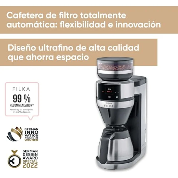 Severin Kaffeemaschine mit Mahlwerk KA 4853 FILKA, 1,4l Kaffeekanne, Papierfilter 1x4, in Silber – Bild 2