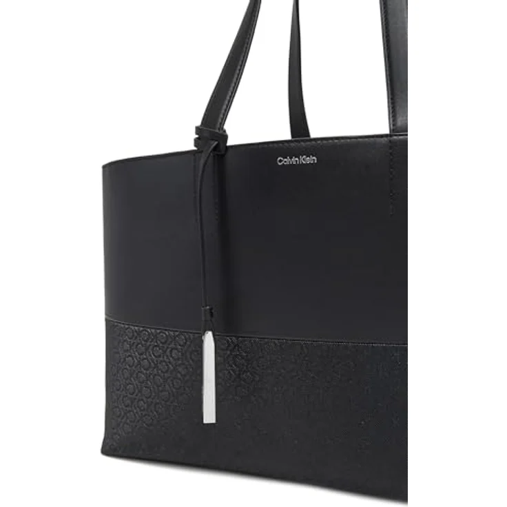 Calvin Klein Shopper CK MIXMEDIA SHOPPER_MONO, Umhängetasche groß, Damen Schultertasche in schwarz – Bild 2