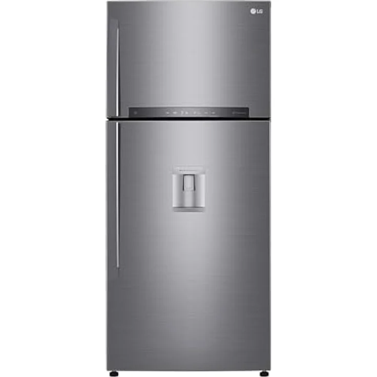 LG GTF744PZPED, Freistehende Kühl-Gefrierkombination mit 509 l, NoFrost, Multi Airflow, Wasserspender, Platin – Bild 1