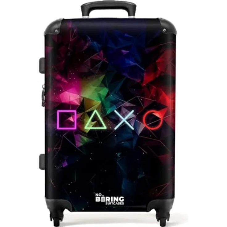 NoBoringSuitcases.com© Kinderkoffer Spiele - Neon 67 cm - 72 L, 4 Rollen, Mittelgroßer Reisetasche mit Rollen für 20kg, Kinderkoffer – Bild 2