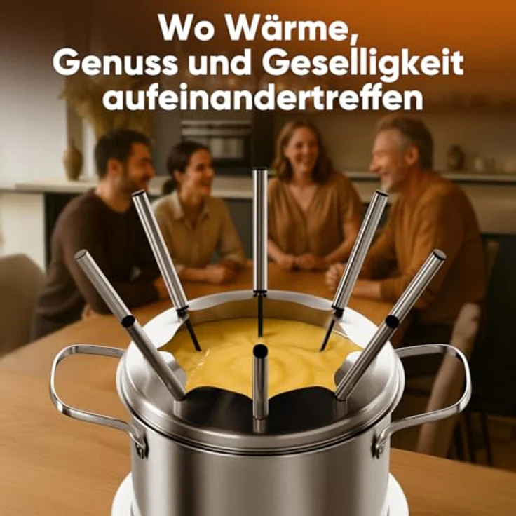 ProfiCook Elektro-Fondue PC-FD 1288, Edelstahl Fondue-Set für Öl-, Schokolade- und Käsefondue, 1,2 Liter Füllmenge, stufenlos regelbarer Thermostat, 8 Edelstahl-Fonduegabeln – Bild 7
