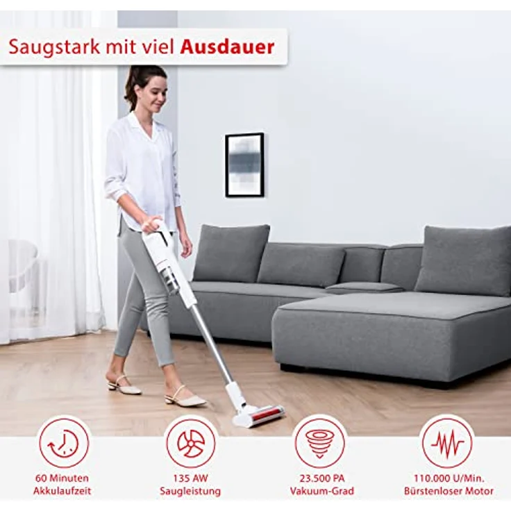 Xiaomi Roidmi S2 Handstaubsauger mit Akku App-Steuerung, beutellos, weiß – Bild 4