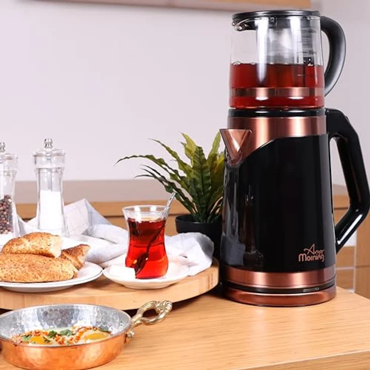 ANY MORNING Wasserkocher Any Morning Teeautomat, 1500 W, 2 l, elegantes Design mit blauer LED-Anzeige - Preisvergleich – Bild 5