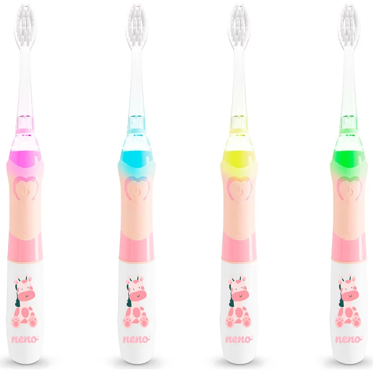 Xblitz Neno Fratelli Rosa Elektrische Zahnbürste für Kinder mit LED-Lichtern und Timer