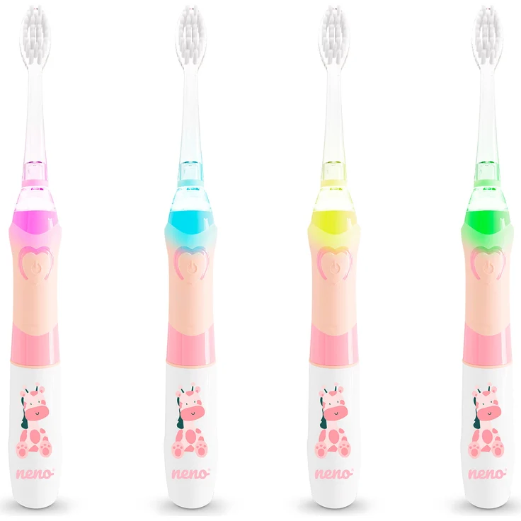 Xblitz Neno Fratelli Rosa Elektrische Zahnbürste für Kinder mit LED-Lichtern und Timer
