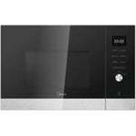 Midea MEK38KBL Mikrowelle einbaufähig, 25 Liter Edelstahl Garraum, 900 Watt, Inverter-Technologie, 12 Automatikprogramme, LED-Display, Timer, Kindersicherung, Glas-Drehteller