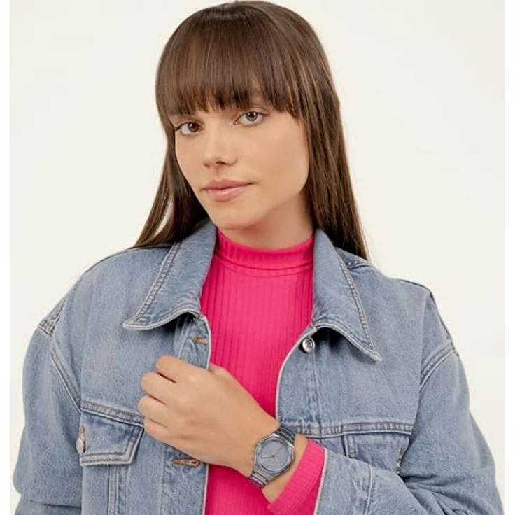 HUGO #Grail for HER, Damenarmbanduhr mit 36-mm-Gehäuse, blauem Zifferblatt und Edelstahlarmband mit blauer Ionenplattierung, Drei-Zeiger-Quarzwerk – Bild 4
