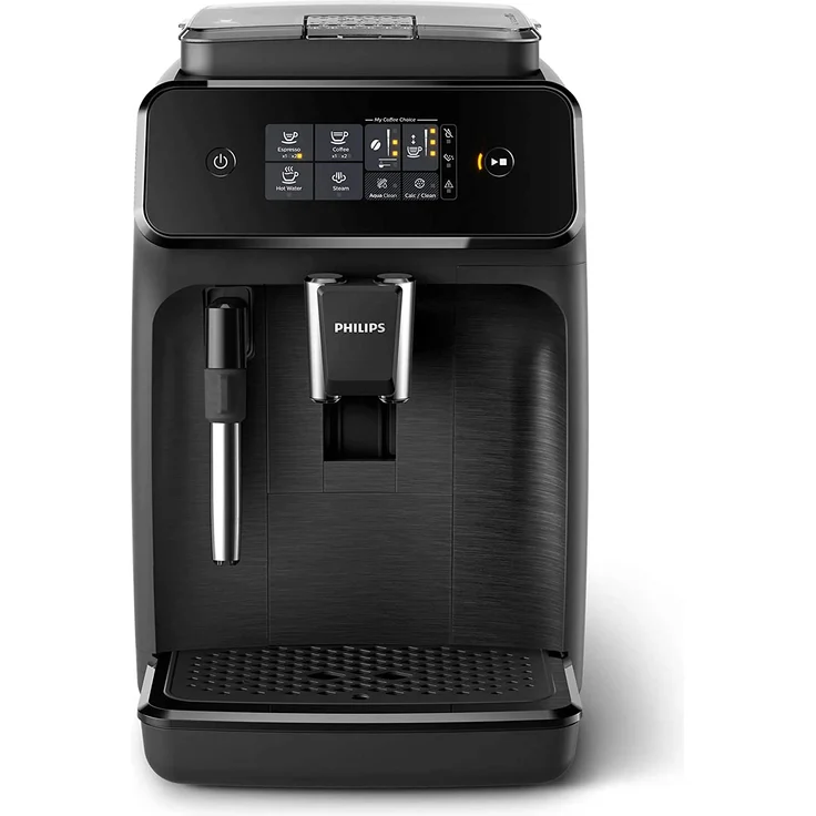 Philips EP1220-00 Serie Kaffeevollautomat, OneTouch-Bedienung, 12-stufiger Mahlgrad, Display, 1500 Watt, schwarz matt, mit Milchsystem und integriertem Mahlwerk – Bild 1