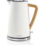 Nedis KAWK510EWT Wasserkocher, 1,7 l, 1850 - 2200 W, Soft-Touch, Trockengehschutz, Selbstabschaltung, verdeckte Heizelemente, Strix-Controller, Wasserstandsanzeige, Antikalk-Filter, weiß