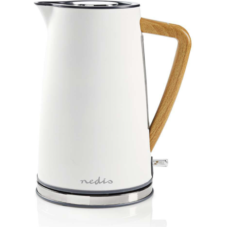 Nedis KAWK510EWT Wasserkocher, 1,7 l, 1850 - 2200 W, Soft-Touch, Trockengehschutz, Selbstabschaltung, verdeckte Heizelemente, Strix-Controller, Wasserstandsanzeige, Antikalk-Filter, weiß – Bild 1