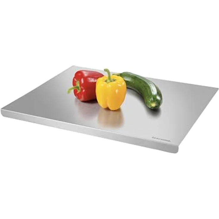 Tescoma GrandCHEF Edelstahl-Platte 45 x 35 cm, rutschfeste, hygienische Zubereitungsmatte für Lebensmittel – Bild 1