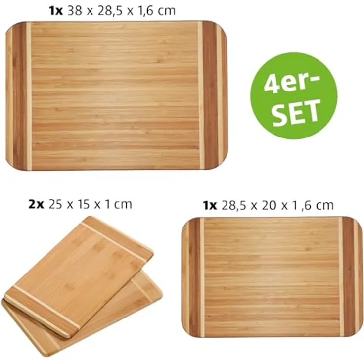 KESPER 58129 Schneidebretter, 4er-Set, Bambus - Schneidbrett – Bild 5