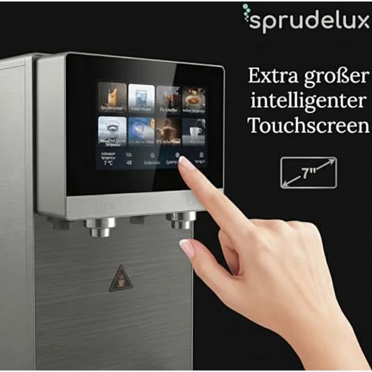Neues Wasser SPRUDELUX PRO TOUCH Umkehrosmoseanlage, 5-in-1 Wasserfiltersystem mit 7-Zoll Touchdisplay, 5-Liter Tank, Heiß- und Kaltwasser, Sprudel, RO – Bild 6