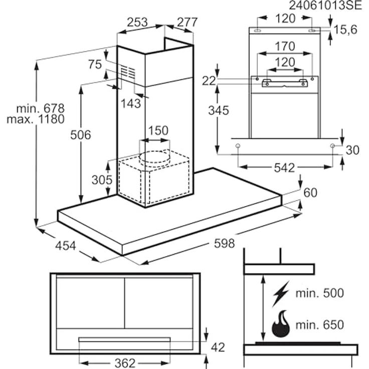 AEG Dunstabzugshaube Serie 6000 GB67D61HL – mit Lüften-Funktion 60cm – Glas, max. 730 m³/h, Touch-Bedienung, Edelstahl – Bild 5