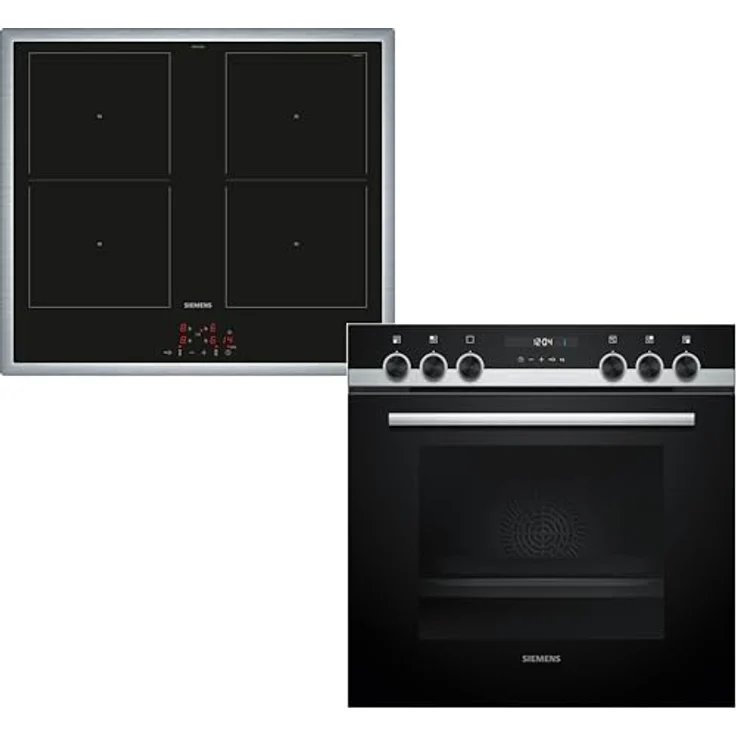 Siemens EQ522DA1ZM, iQ500 Einbauherd-Set mit HE517GBS4 Herd, 60 x 60 cm, 3D Heißluft, Hydrolyse, Clip Auszug & EM645CQB6E Induktionskochfeld mit Bräterzone und powerBoost, Edelstahlrahmen – Bild 1