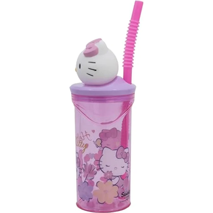 Hello Kitty 3D Trinkbecher, BPA-freier Strohhalm-Tumbler mit 360 ml Fassungsvermögen – Bild 2