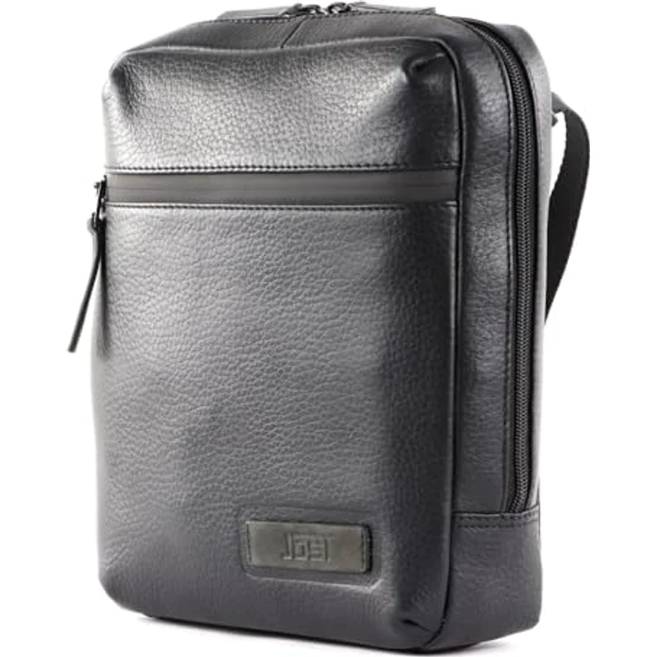 Jost Bodybag Stockholm Shoulder Bag Zip S, Umhängetasche aus hochwertigem Vollnarben-Rindleder, schwarz, 23 x 6 x 26 cm – Bild 2