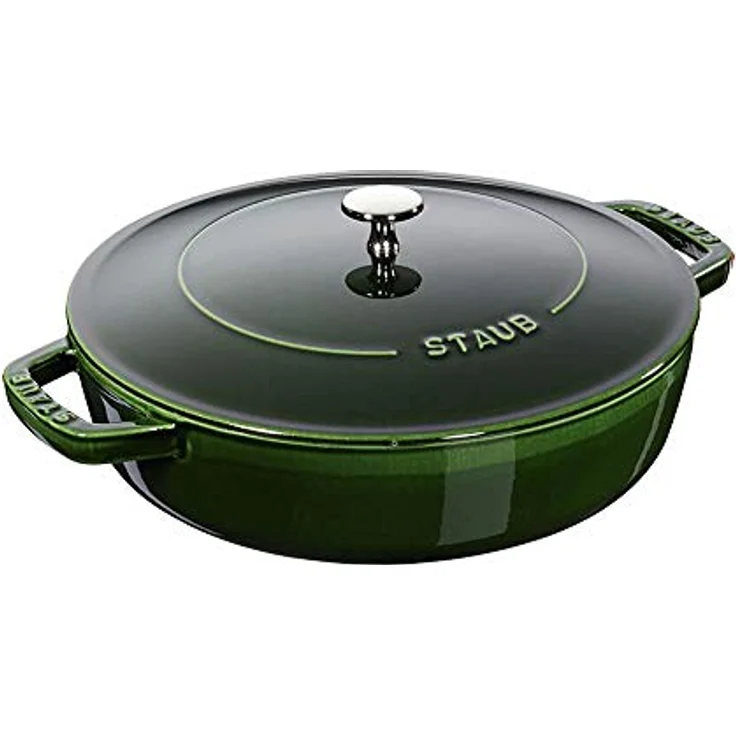 Staub Bräter mit Chistera, induktionsgeeignet, Gusseisen, Basilikumgrün, 28 cm, 1 Einheiten – Bild 2