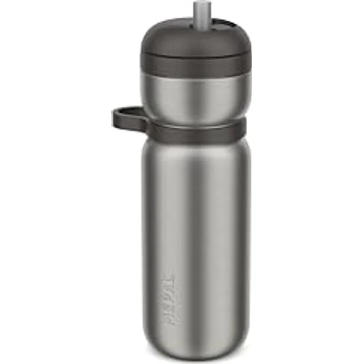 Mepal Thermo-Trinkflasche Twist Sport, Vakuumisoliert, 600 ml, auslaufsicher, ideal für warme und kalte Getränke, Graphite black – Bild 1