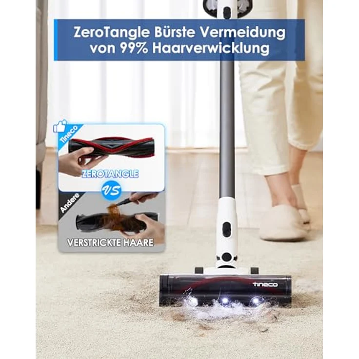 Tineco Akku-Stielstaubsauger A30S Plus, 1L Staubbehälter, Anti Haar-Verhedderung, 60 Minuten Akku Laufzeit, beutellos – Bild 6