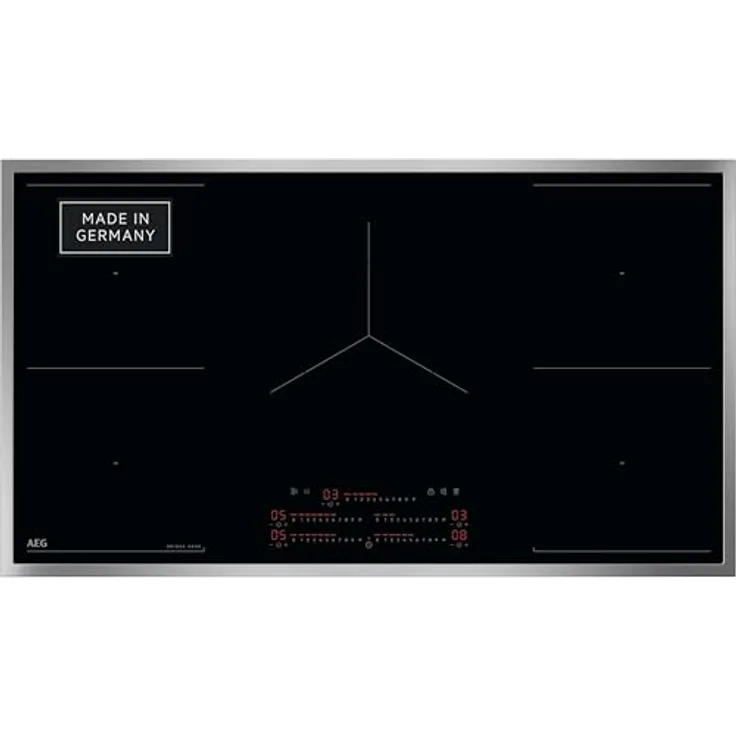 AEG Induktionskochfeld autark 90cm – Made in Germany – 5 Flex-Zonen mit 2x Bridge-Kombination 2er Zonen – Powerfunktion – SuperFlat Rahmen – DirectSlider – kompatibel mit Haubenautom – TK95IN08UB, Schwarz