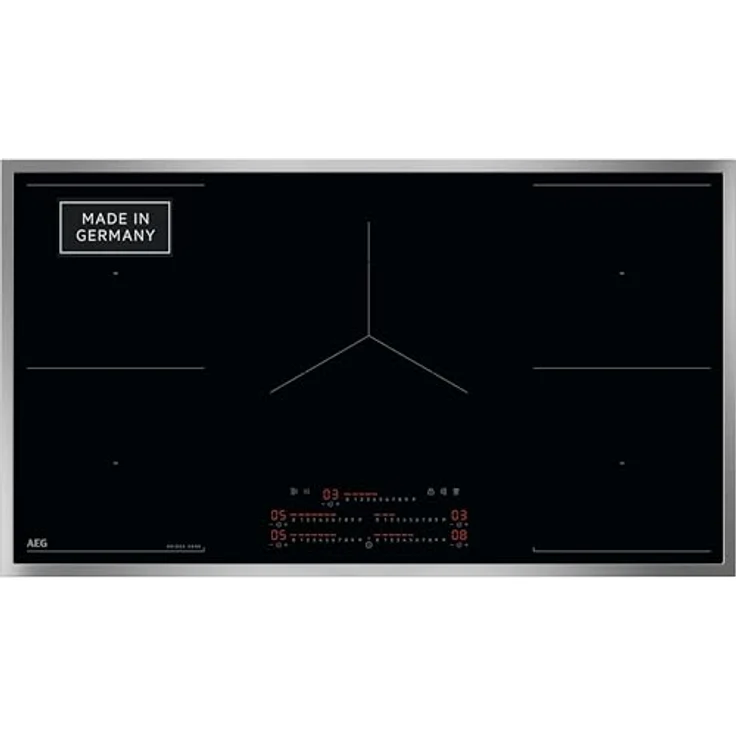AEG Induktionskochfeld autark 90cm – Made in Germany – 5 Flex-Zonen mit 2x Bridge-Kombination 2er Zonen – Powerfunktion – SuperFlat Rahmen – DirectSlider – kompatibel mit Haubenautom – TK95IN08UB, Schwarz – Bild 1