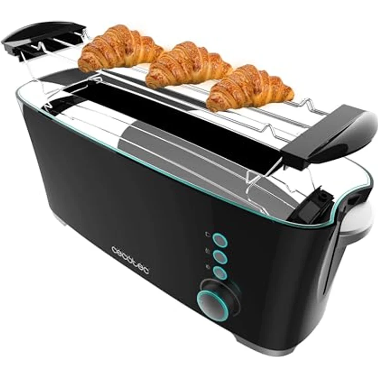 Cecotec Toaster Toast&Taste Extra B, 1000W, Doppel-Langschlitz für 2 Toaste, XL-Schlitz, Automatische Abschaltung, Pop-up-Funktion, Selbstzentrierung, Krümelablage – Bild 1