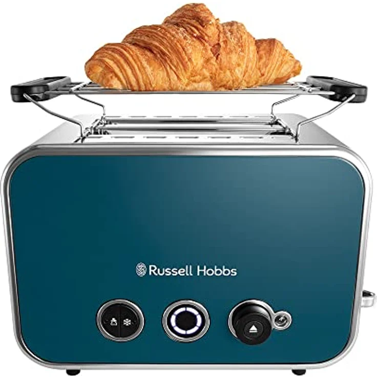 Russell Hobbs Toaster [für 2 Scheiben] Distinctions Edelstahl Ocean Blue (extra breite Toastschlitze,inkl.Brötchenaufsatz,6 Bräunungsstufen+Auftau-&Aufwärmfunktion, Lift&Look-Funktion, 1600W)26431-56 – Bild 4