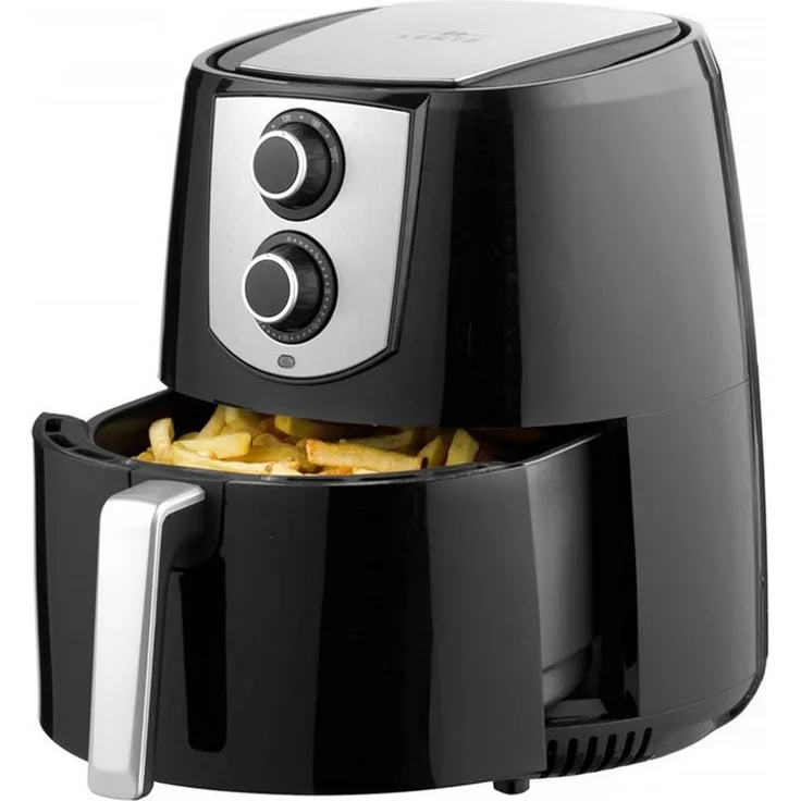 Michelino Heißluftfritteuse 4,4 Liter 1400 W Schwarz, mit Temperaturwahl und Timer