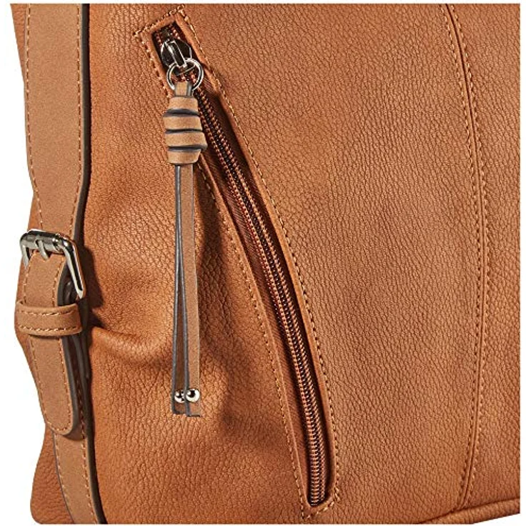 TOM TAILOR Umhängetasche CAIA Cross bag M, Nubuklederimitat, 7 Fächer, Smartphone-Fach, beige – Bild 4