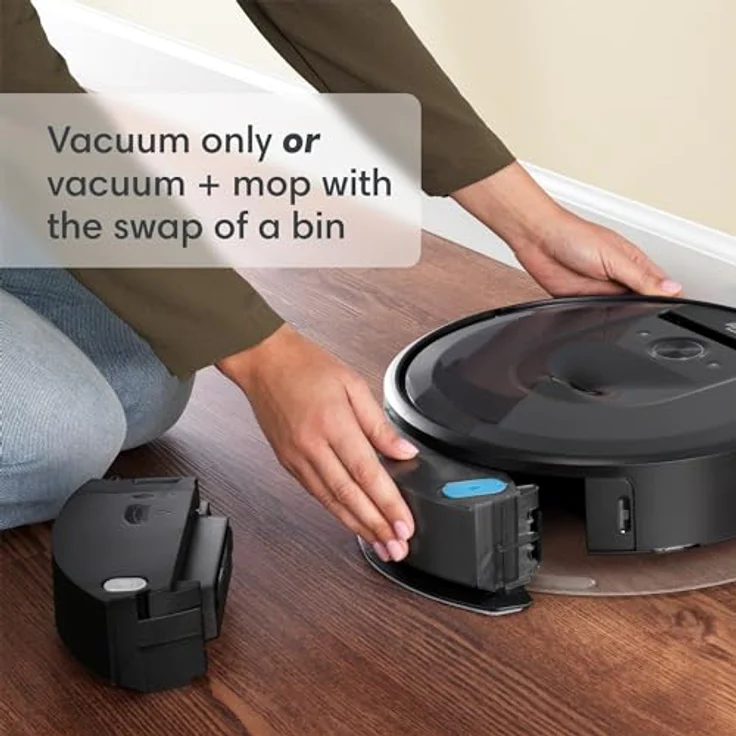 iRobot Roomba Combo i8+ Saugroboter mit Wischfunktion, VSLAM Kamera Navigation, automatische Behälterentleerung, schwarz – Bild 2