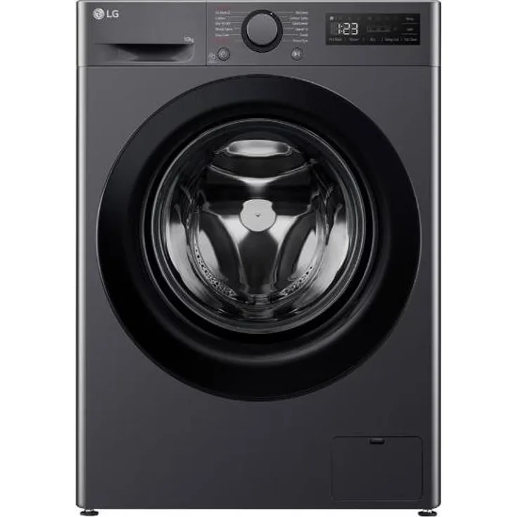 LG F2WR508S2M Waschmaschine, A, Frontlader, 10 kg Kapazität, 1400 U/min, Mittelschwarz, Startzeitvorwahl, niedriger Geräuschpegel 71 dB