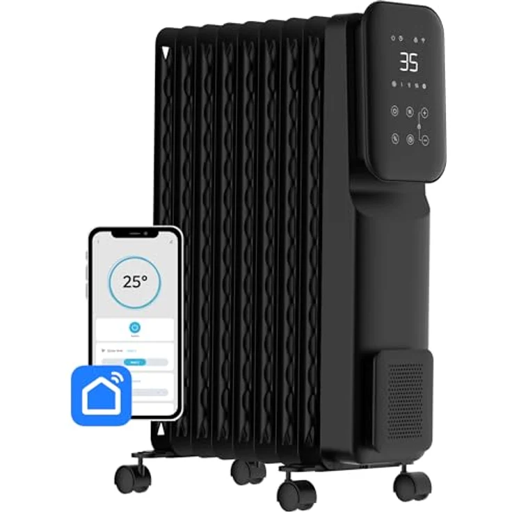 SHX SHXORA20W Öl-Radiator mit Wifi Steuerung 2000 Watt, weiß - Heizgerät mit 3 Heizstufen und Boost-Funktion – Bild 1