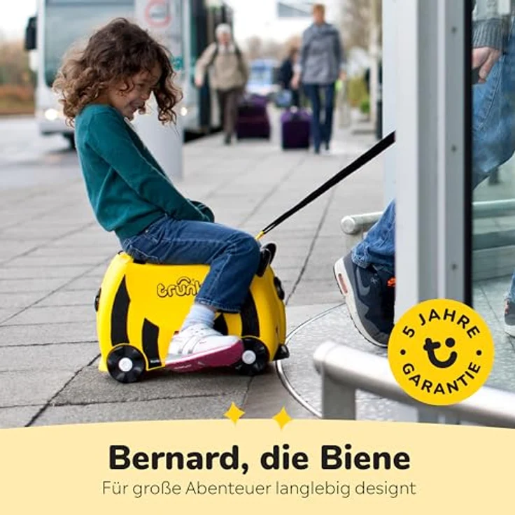 TRUNKI Trolley Bernard Biene (Gelb) | Handgepäck Kinderkoffer mit Multifunktionsband und 5 Jahre Garantie – Bild 5