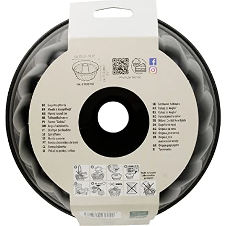 Zenker Gugelhupfform Ø 25 cm, Kuchenform stabil & beschichtet, für saftigen Gugelhupf, runde Backform mit Antihaftbeschichtung, Menge: 1 Stück – Bild 5